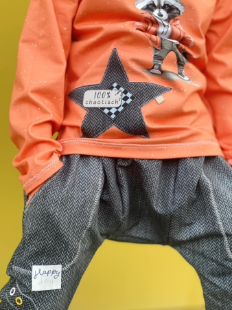 Ep - Fischgrät Denim/Jeansoptik - " Schwarz " - Bio French Terry